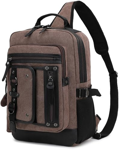 Leaper Retro Messenger Bag Herren Sling Bag Outdoor Crossbody Bag Umhängetasche, dark coffee, X-Large