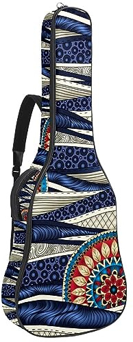 Eslifey Akustikgitarre Tasche Bunte Palmen Bunte Muster Verstellbarer Schultergurt Gitarre Fall Gig Bag 40 41 42 Zoll, Farbe 4, 42.9x16.9x4.7 in