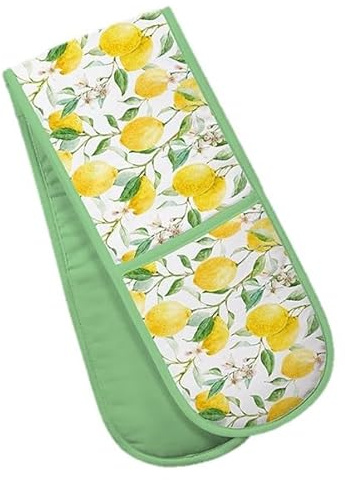Double Oven Glove Lemon Grove Pot Holder Gauntlet Mitt