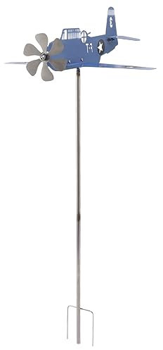 Girouette en acier inoxydable pour extérieur, jardin, terrasse, pelouse, cour, bleu