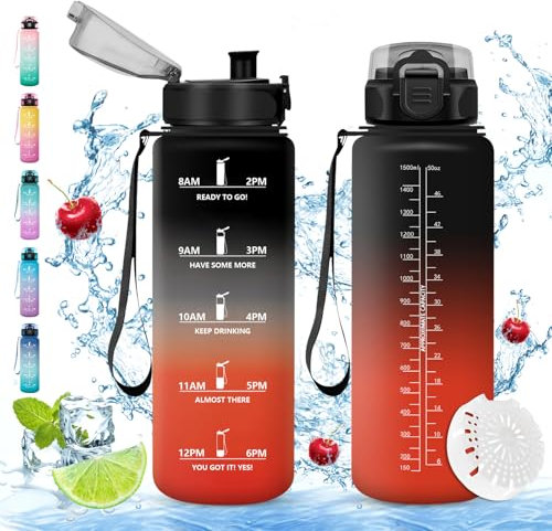 Vikaster große trinkflasche, 1.5l BPA-frei, Auslaufsicher, Trinkflasche Kohlensäure Geeignet, Wasserflasche sport für Fahrrad, Fitness, Outdoor