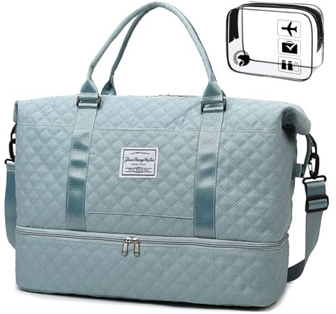 SPAHER Reisetasche Handgepäck 55x40x20 Tasche Groß Sporttasche Damen Weekender Travel Duffle Cabin Bag Women Carry On Luggage Kliniktasche Wickeltasche Saunatasche Badetasche mit Reise-Kulturbeutel