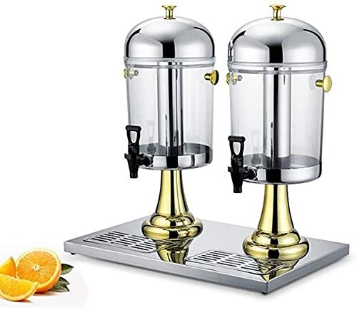 WHITEUQ Distributeur de bière, Distributeur de Boissons en fût de bière 16 L, Distributeur Automatique de Boissons, Presse-Agrumes Twin Juice Ding (Or 52 x 35 x 55 cm)