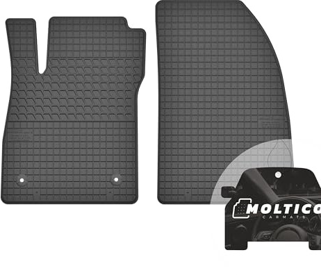 moto-MOLTICO Vorne Gummimatten Auto, 2-teiliges Set, Allwetter Gummi Fußmatten mit Rand, Antirutsch & Wasserfest Autoteppiche - passend für Opel Mokka/Mokka X/Chevrolet Trax (2012–2019)