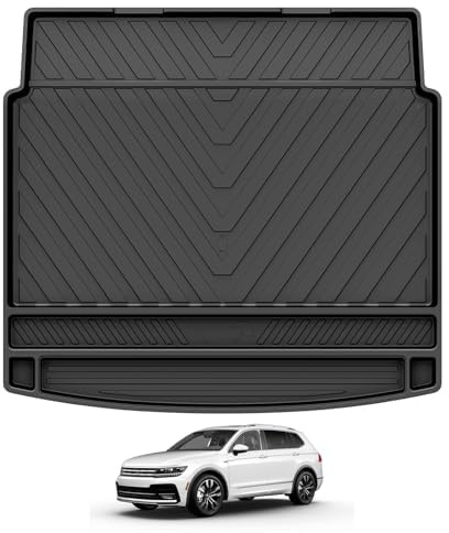 3W Kofferraumwanne für Volkswagen Tiguan 2016-2024 Second AD1/AX1, Thorex™ Allwetter Hundefreundlich Kofferraum Schutzmatte für Volkswagen Tiguan Kofferraumschutzmatte Zubehör, VW Antirutschmatten