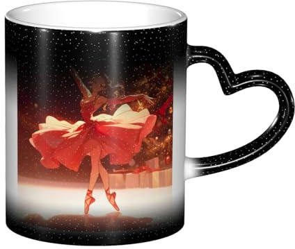 TTYDOKLA Tasse à café pour femme avec motif de danse de ballet Casse-noisette à changement de couleur, pour cadeaux personnalisés et utilisation quotidienne