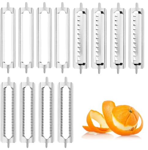VZU Paquete de 12 cuchillas de repuesto para pelador Ttop, 3 tipos de cuchillas de repuesto, pelador de ahorro para Ttop, cuchillas de repuesto de acero inoxidable para pelar verduras perfectamente