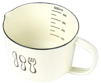 IMIKEYA Cup Scales Enamel Measuring Cup Heat-Resistant for Kitchen Baking Milk Tea Practical Design