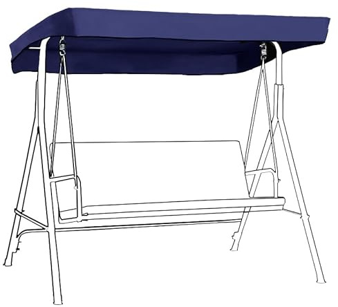 Gardenista Garden Swing Canopy Replacement | Water Resistant | Only For Outdoor Seat Hammock | Great for Sun Shade | 3 Seater (Only Canopy) (Navy)