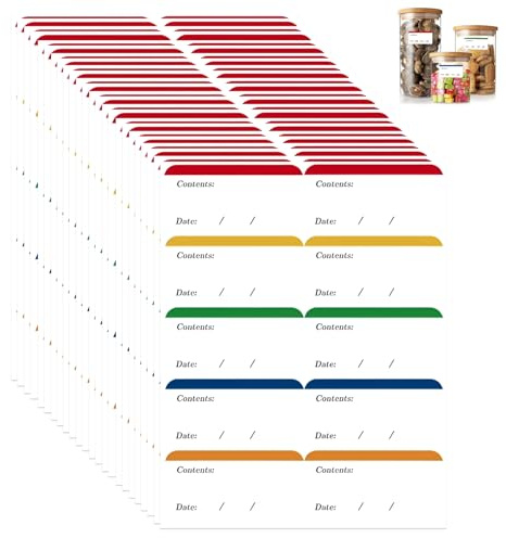 keyxer 240 Stück Gefrieretiketten Zum Beschriften (24 Bögen) – Farbige Beschriftungsetiketten, Ablösbare Etiketten Klebeetiketten für Gefriergut – Ideal Für Lebensmittel, Küche, Vorratsdosen