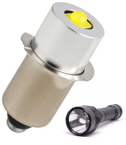 Fllyvly LED Ersatzbirne für Taschenlampen 3V, P13.5S 3W, Hochleistungs-LED Lampe für Maglite 2D, Notarbeitslicht, Weißes Licht, Einfache Installation, Langlebig und Energiesparend - 3V (1)