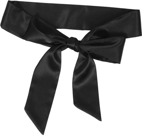 FOMIYES Cintura da Annodare Lunga in Chiffon Nero per Donna, Fascia Decorativa Versatile per Abiti, Camicette e Cerimonie, Cintura di Stoffa Elegante per Uso Quotidiano e Formale