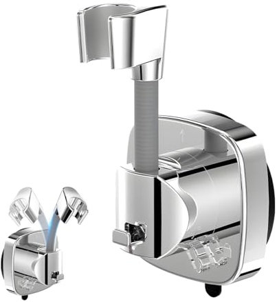 Supporto Soffione Doccia Orientabile 360° Con Ventosa, Supporto Doccetta Doccino a Parete Senza Foratura