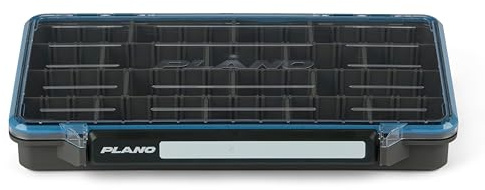 Plano StowAway 3700 Waterproof Stow Tackle Box, IPX7 Waterproof, with Rustricor, Single Latch Design, Transparent DuraView Lid, Stackable Storage for Fishing Bait, Lures and Gear