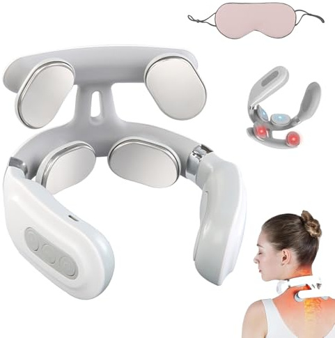 Vitality Magic Pro 2.0 - Massaggiatore elettrico riscaldato per collo MagicPro 2.0 a 4 teste, con 6 modalità di vibrazione e 15 livelli di intensità, migliora la qualità del sonno