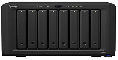 Synology DiskStation DS1821+ NAS Server with Ryzen 2.2GHz CPU, 32GB Memory, 128TB HDD Storage, 1TB M.2 NVMe SSD, 4 x 1GbE LAN Ports, DSM Operating System