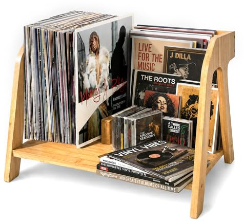 Almacenamiento de discos de vinilo, 42 x 31,7 x 28 cm, soporte para discos de vinilo, estantería para individuales, archivos, libros, vinilos, álbumes de fotos, libros de oficina, etc