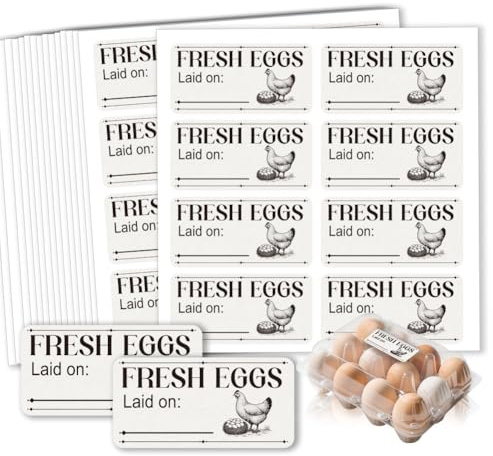 GOMAKERER 160 Pcs Farm Fresh Egg Carton Labels, Rectangle Please Return Egg Carton Labels Waterproof PET Adhesive Egg Packaging Sticker for Box Container Carton Farm Supplies