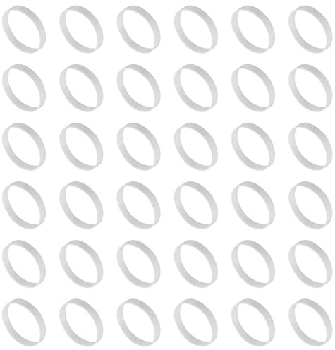 QUARKZMAN 60 Gomas De Goma De Silicona, 25mm/1 Anillos De Goma Bridas Para Cables Gomas Elásticas Fuertes Antideslizantes Para Envoltura De Cables Envoltura De Bolsas, Blanco