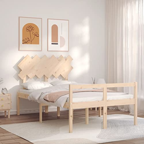 Genérico Cama para Personas Mayores con cabecero Madera Maciza 120x200cm,Mobiliario,Camas y Accesorios,Camas y somieres-3195541