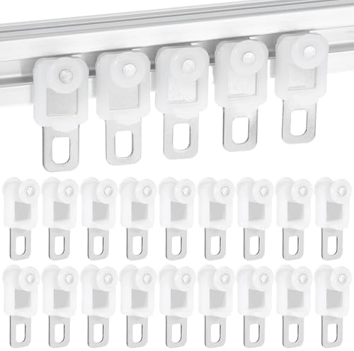 Uonlytech Lot de 50 roulettes Silencieuses pour Rail Rideaux Plafond en Acier Inoxydable Crochets Coulissants, Galets de Glissement Robustes pour Tringles à Rideau