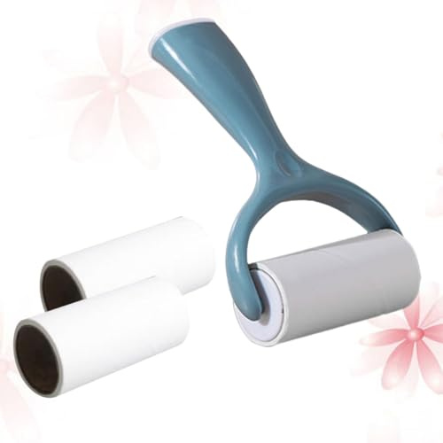 LOEFLIFA Lint Roller Set for Clothes and Pet Hair Removal, 4pcs Sticky Rollers with Blue Handle and Refillable Sheets, Solid Hair Dusting Brush Suitable for Laundry and Upholstery Cleaning