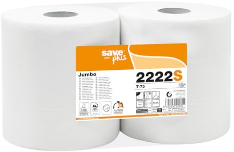 SGWEB Professional Carta Igienica Maxi Jumbo 6 Rotoli Alta Assorbenza per Bagni Pubblici e Uso Professionale Confezione da 6 Pezzi 2 veli Bianca