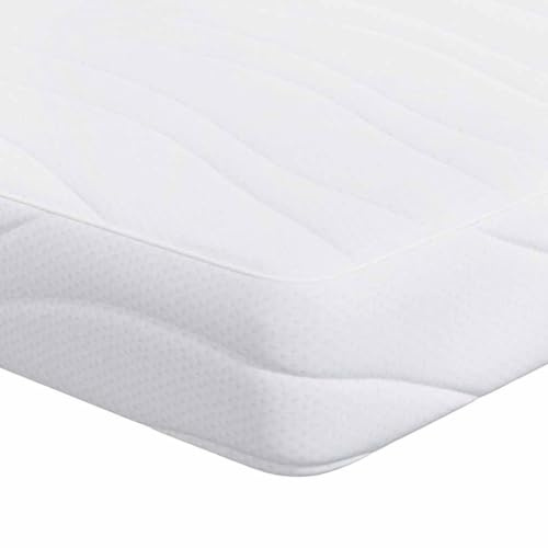 Madrass vit 70 x 200 cm jacquardtyg gelskum rullmadrass med medelhög hårdhetsgrad, andningsaktiv och punktelastisk för sovrum, barnrum, gästsäng ergonomisk och hållbar