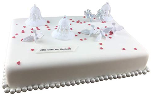 Jacobi Decor Tortendekoration Motivtorte Hochzeit | mit Glocken Tauben und Pickern