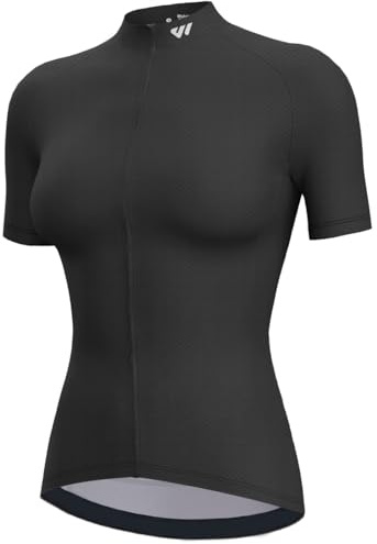 Lo.gas Rennrad Trikot Frauen Bequem Fahrrad Shirt Damen Kurzarm Geruchsresistent Radtrikot Schwarz Damen