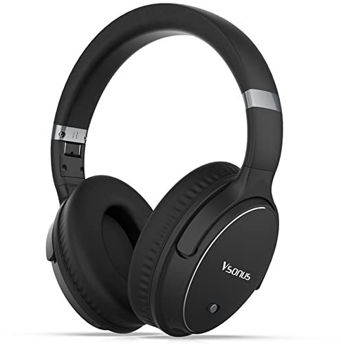 Vsonus Casque Bluetooth sans Fil Reducteur de Bruit, Casque Réduction de Bruit Active, 40H de Jeu, Micro CVC 8.0, Pliable, Coussinets Confortables Casque Audio Bluetooth (H51)