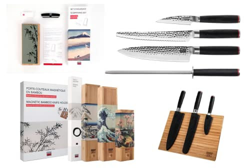 Kotai Le Set Essentiel Deluxe 6 pièces (B) : 3 couteaux + 3 accessoires