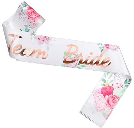 HOWAF Addio al Nubilato Decorazione Fascia Team Bride Sash Oro Rosa Addio al Nubilato Gadget Fascia Team Bride Satin Sash per Matrimonio Addio al Nubilato Amiche Hen Feste Notte