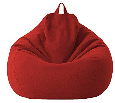 Highdi Sitzsack für Erwachsene Indoor Outdoor Sitzkissen Waschbarer Weicher Flauschiger Sofabettbezug Ohne Füllung Gartenkissen Bodenkissen (Rot,100x120cm)