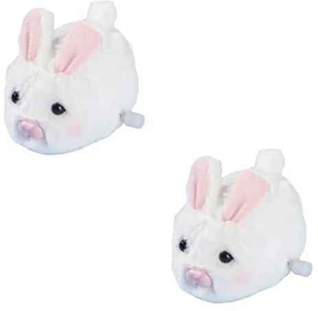 SAFIGLE 2pcs Adorable Wind up Bunny Animal Toys for Boys and Girls Wind up Toys Plush Animal Boy Girl's Plaything
