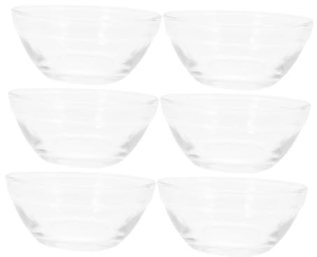 iplusmile 6stücke Runde Glas Dessertschalen Hitzebeständige Kleine Schüsseln Aus Klarem Glas Für Pudding Gelee Obst Müsli Snacks Und Lebensmittelaufbewahrung