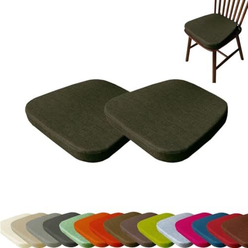 Stuhlkissen mit Bändern, 2er-Set Sitzkissen 40×38×33×5cm, Waschbare Stuhlauflage rutschfest, Sitzpolster für Indoor und Outdoor, Hocker, Stühle, Bänke und Fußböden