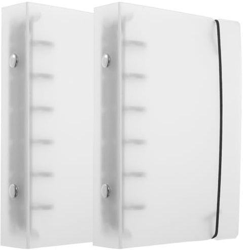MAGICLULU Lot de 2 classeurs à anneaux A5 - 6 anneaux - Transparent - Avec sangle - Pour bureau et manuel