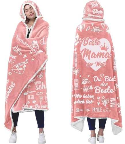 ZQYMM Geschenk für Mama, Sherpa Fleece Decke mit Ärmeln als Geschenke für Mama von Tochter Sohn, Beste Mama Geschenk, Weihnachten Geburtstagsgeschenk für Mama