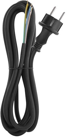 EMOS Cavo di Collegamento in Gomma, 3 m, per Carichi Meccanici Elevati, Schuko, 3 x 1,5 mm2, H07RN-F/Neoprene, Nero