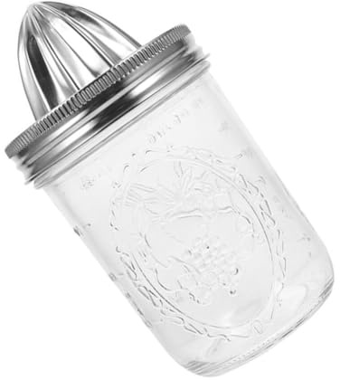 Mason Jar Can Juicer 480ml Glass Stainless Steel Hand Press | Easy to Use Ergonomic Design, Quick Squeezing for Kitchen Bar, Comfortable Grip, Grape Lime Serving
