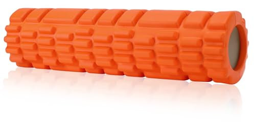 Kasanni Faszienrolle, Foam Roller Massage Roller zur Linderung von Muskelverspannungen und Druckentlastung im Rücken, an der Wirbelsäule und den Beinen Revitalisieren Sie Ihren Körper 30×8cm (Orange)
