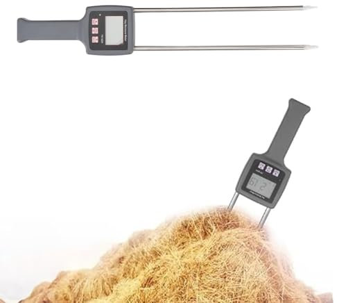 Tragbares Heu-Feuchtigkeitsmessgerät, Präziser Heu-Feuchtigkeitstester mit Sonde, Überwachung und Gewährleistung Optimaler Heuqualität, Digitale Anzeige für Getreide, Stroh