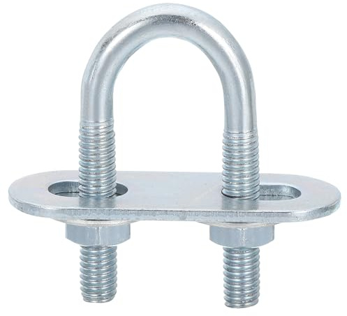 sourcing map Runde U-Bolzen, 1 Set, 16 mm Innenbreite 46 mm Länge, M6, verzinkter Kohlenstoffstahl, U-Klemmschraube mit Muttern und Platten, für Bootsanhänger