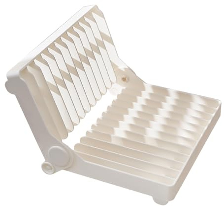 Fbinys Escurreplatos de 20 cm que ahorra espacio, escurridor de platos, estante plegable para secar platos, soporte para utensilios, estante compacto para 12 platos para fregadero de cocina, color
