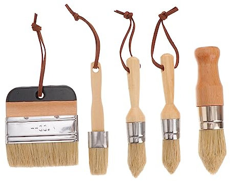SEWOART Pinceaux à Poils De Sanglier Ensemble De Peinture 5 Pièces Manches en Bois pour Artistes Multicolores Polyvalents Décoration Intérieure Peinture à l'huile Usage Maison