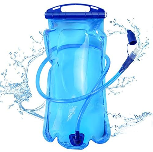 DKDDSSS Poche Hydratation, Sac à Eau PEVA, 1L, Bleu, Pour Randonnée, Équitation et Escalade