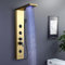 KINKIBOS Golden Shower Panel Tower with Mixer, 6-Mode: LED Rain＆Waterfall Shower, 2 Body Massage Jets, Handset and Bath Spout, Stainless Steel Shower Column