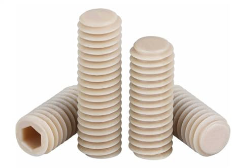 4pcs M3×12mm PEEK material Grub Screws, high temperature and corrosion resistant plastic insulated screws