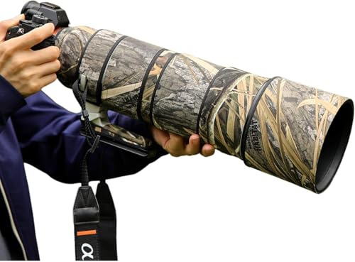 ROLANPRO Camoflage Objektivschutz für Sony FE 200–600 mm F5.6–6.3 G OSS Coat Objektivschutzhülle, #49 Reed C, wasserdicht